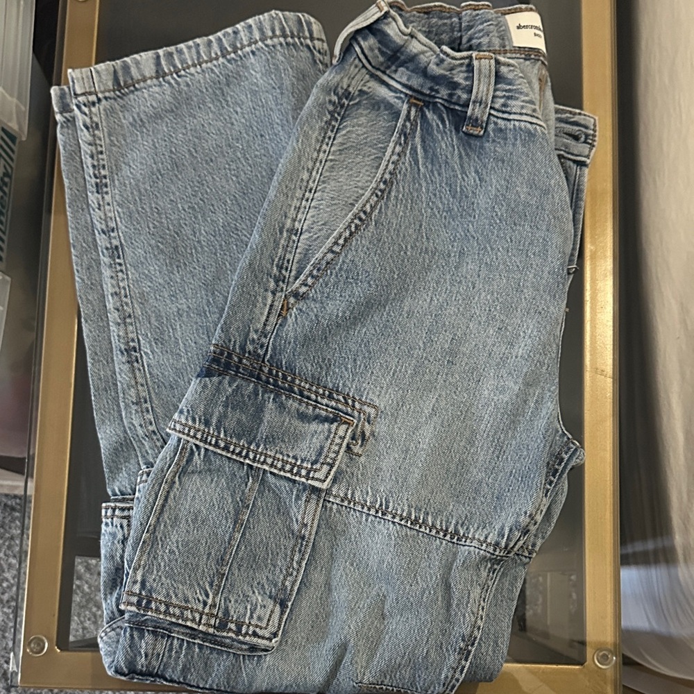 Abercrombie Kids Denim Cargo Jeans